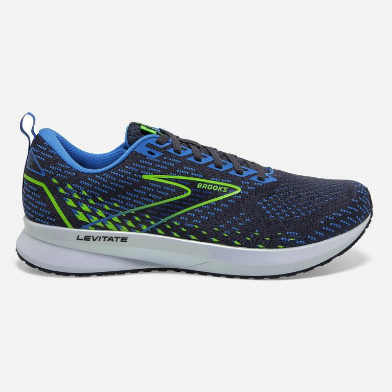 Brooks Levitate 5 Israel - Men's Road Running Shoes - India Ink/Blue/Green Gecko (21578-WIOG)